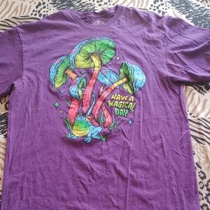 Purple Mushroom T-Shirt Have Magical Day Sz Lg